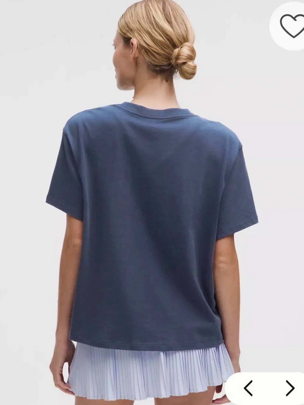 Lululemon Relaxed-Fit Cotton T-Shirt Tennis Club in Club Blue Size 14 - Picture 3 of 7